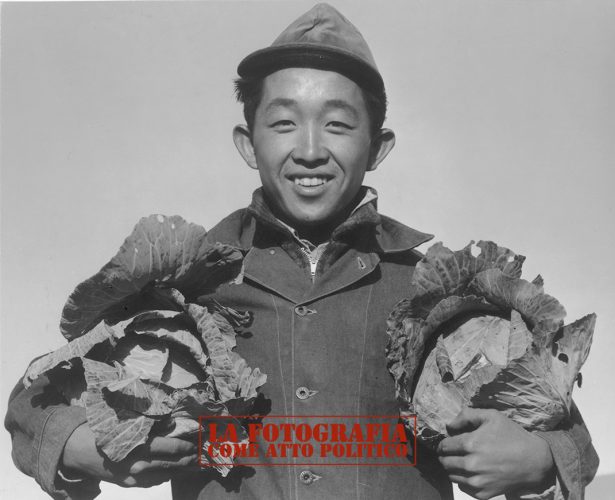 Manzanar_01_Richard Kobayashi, farmer with cabbages